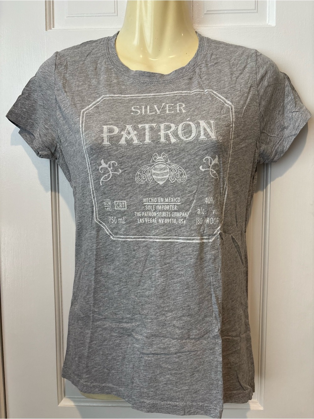 Patrón Silver Logo Gray Tee, Size M